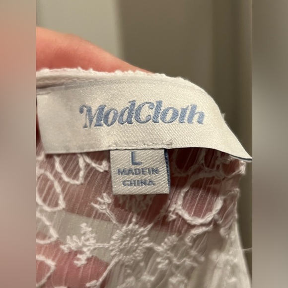 Modcloth NEW with tags maxi white lace long sleeves dress - Picture 10 of 11